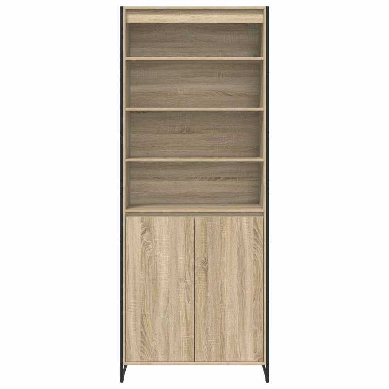 vidaXL Tall Cabinets with Storage with Door Engineered Wood Industrial Unit, Sonoma