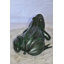 Amable Copper Croaking Frog Bronze Statue in Green Patina Fountain Size: 15" x 10" x 7"H