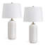 Ensemble de 2 lampes de table en céramique blanches à 3 voies