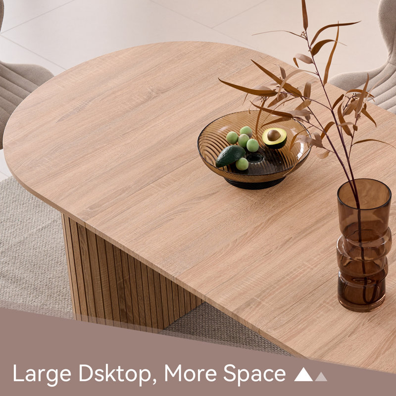 Oval Dining Table, Brown Wood