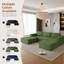 Modular Corduroy Boneless Sofa With 2 Ottomans, No Assembly Required, With High Rebound Sponge-132209312-132209313