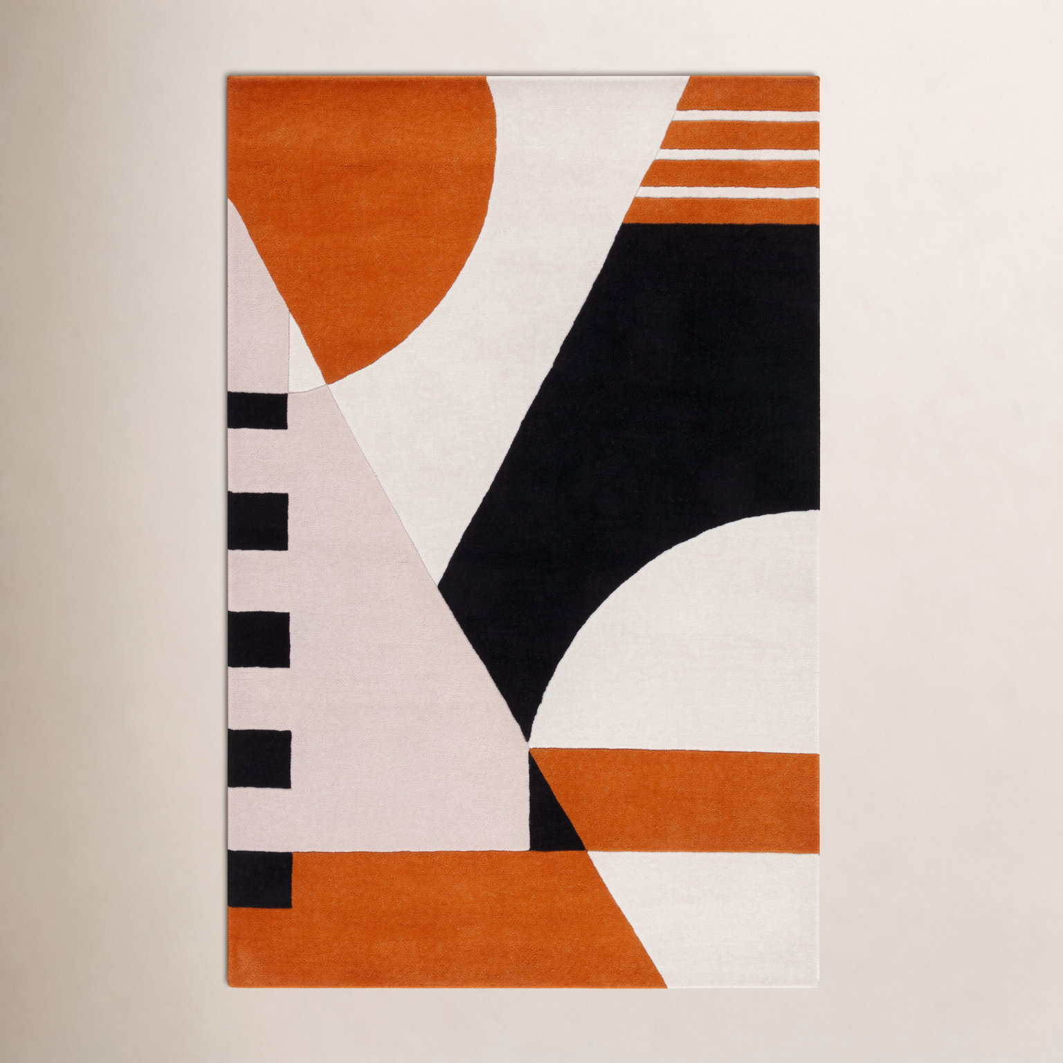 Hiro Ivory Rust Hand-Tufted Rug, Rectangle 5' x 8'