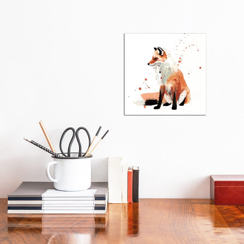 Watercolour Fox I by Victoria Borges - Wrapped Canvas Gallery-Wrapped Canvas Giclée, 30.48 cm H x 30.48 cm W
