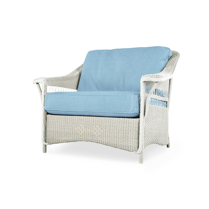 Nantucket Outdoor Lounge Chair, Serene Ocean, Antique White