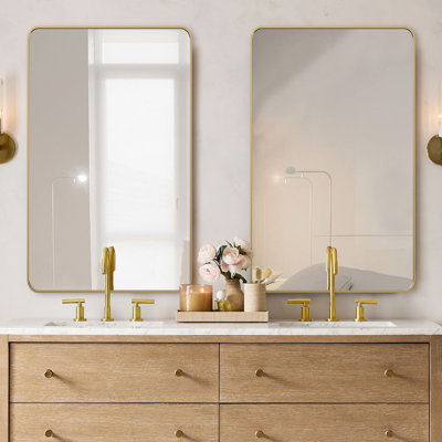 Viridiana Metal Rectangle Wall Mirror Set of 2