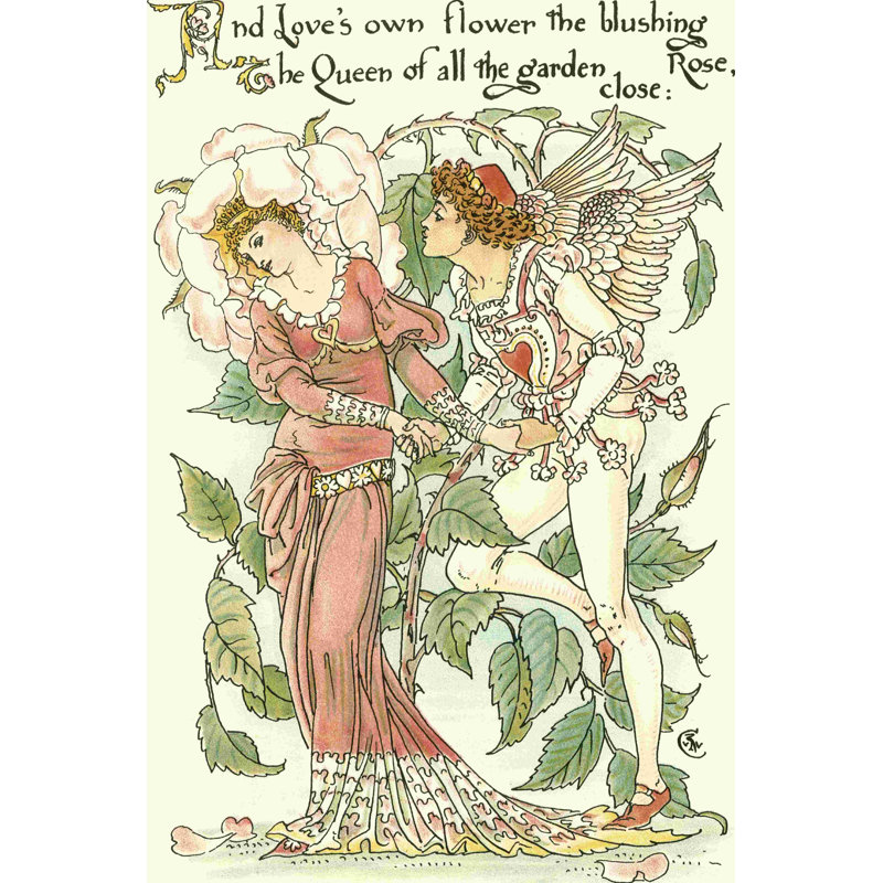 Shakespeares Garden III (rose), H 48 po x l 32 po x P 1,25 po