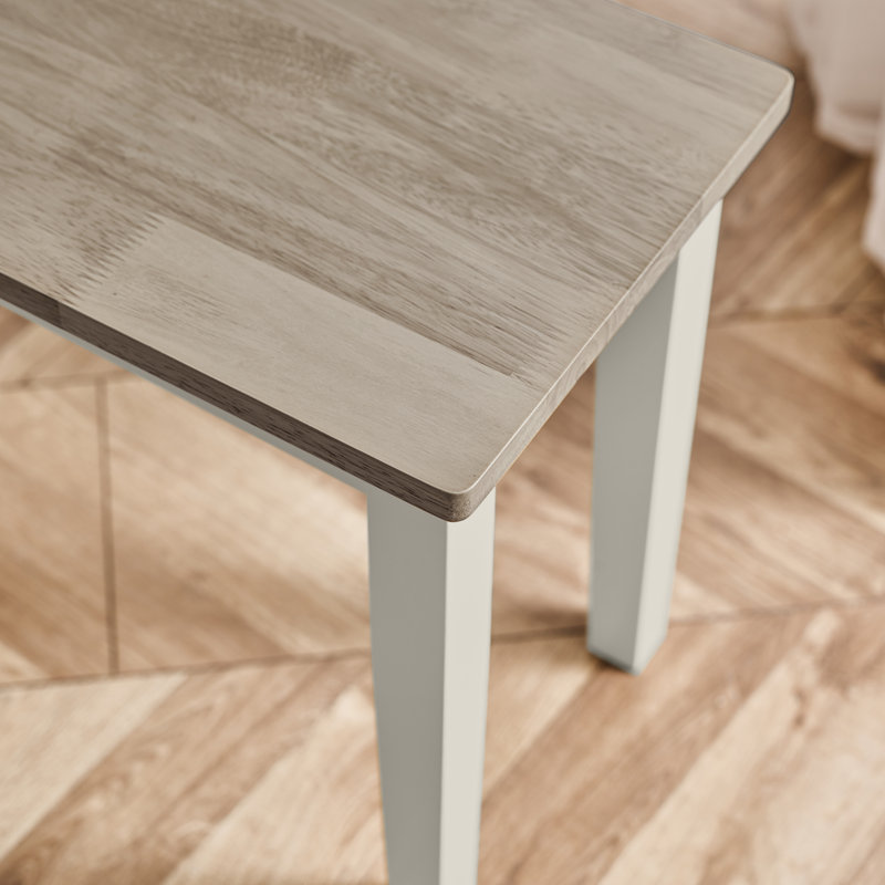 Alcazar Solid Wood Dining Bench - Traditional Rustic Farmhouse Kitchen Style, Whitewash, 45cm H x 120cm W x 30cm D