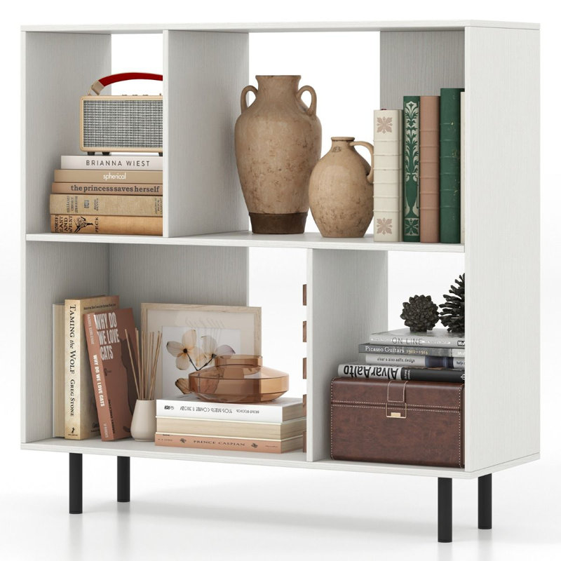 90cm H x 90cm W Metal Bookcase, White