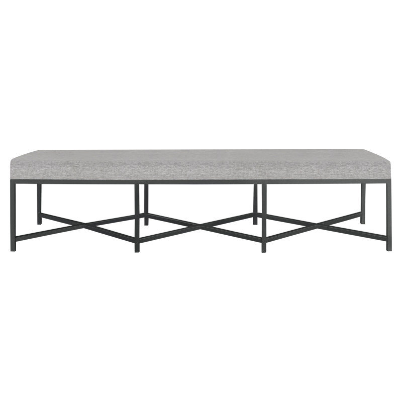Parma Upholstered Bench, Black/Gray Linen