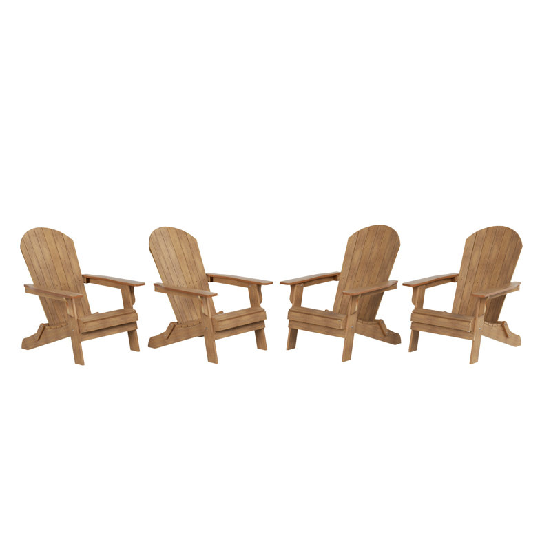 Chaise Adirondack pliante en plastique Arrlo, Teck