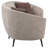 Beige Upholstered Curved Loveseat