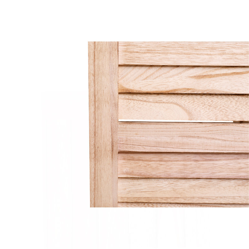 Cloison pliante en bois massif l 55,2 po x H 65 po, 4 panneaux, naturel
