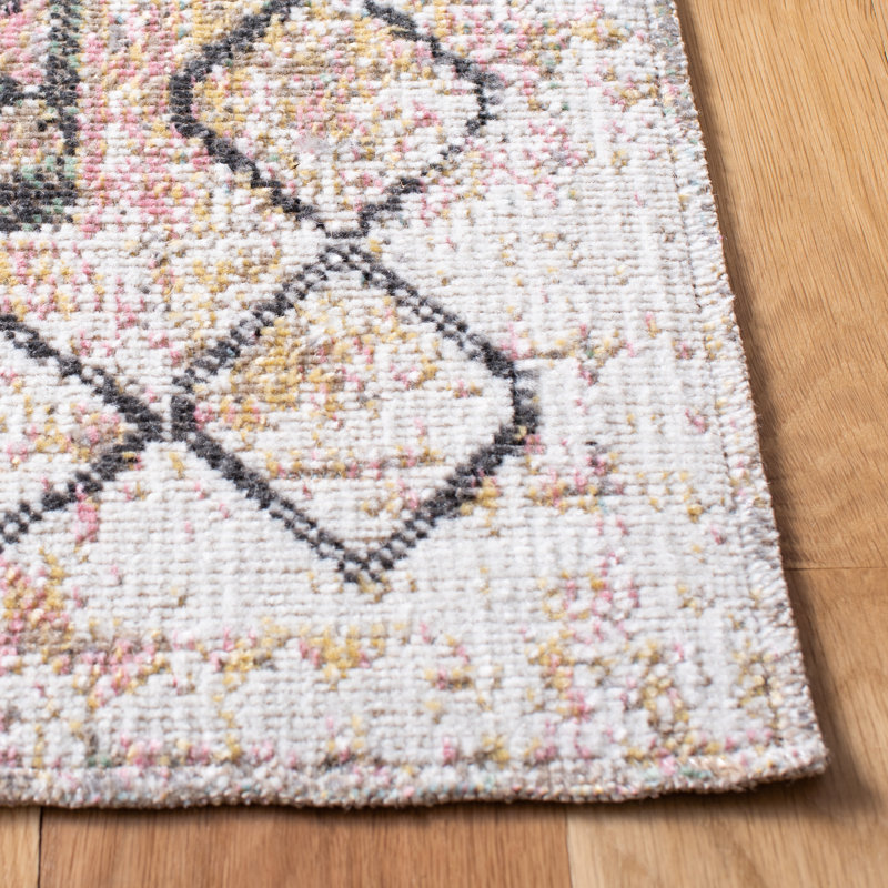 Adda Southwestern Gray/Ivory Indoor/Outdoor Area Rug, Rectangle 8' x 10'