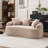 Curved Loveseat Sofa With 3 Throw Pillows