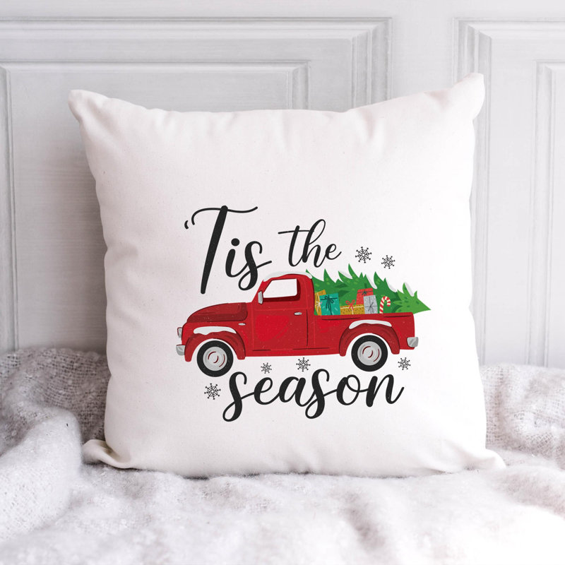 Christmas-09_2 Polyester/Polyester Blend Reversible Throw Pillow, 18" x 18"