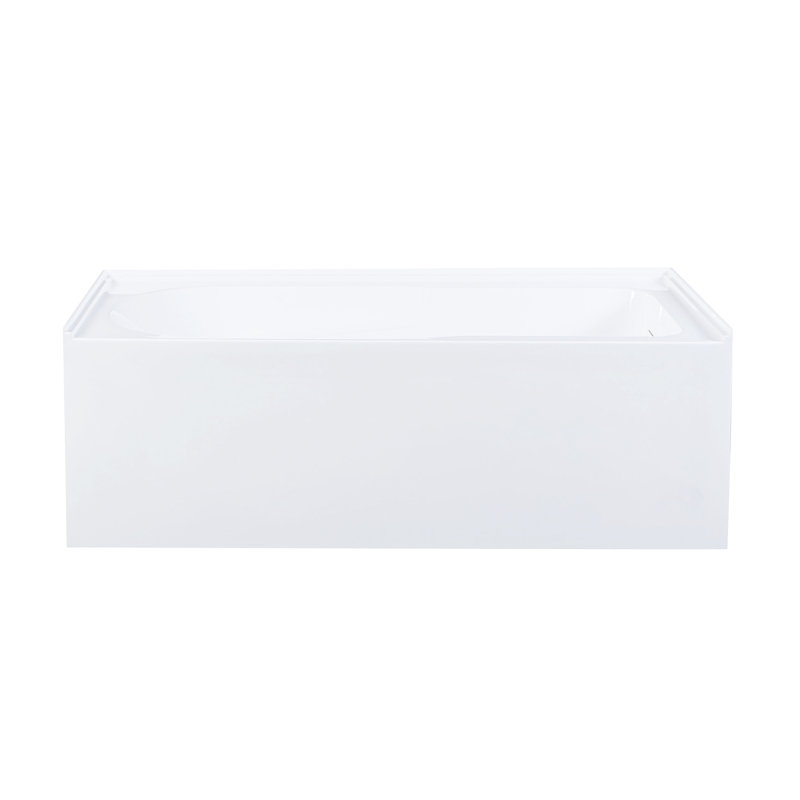 Baignoire avec tablier de trempage à jupe 60 x 30 Voltaire blanc brillant avec trop-plein intégré et accoudoir, bonde incluse