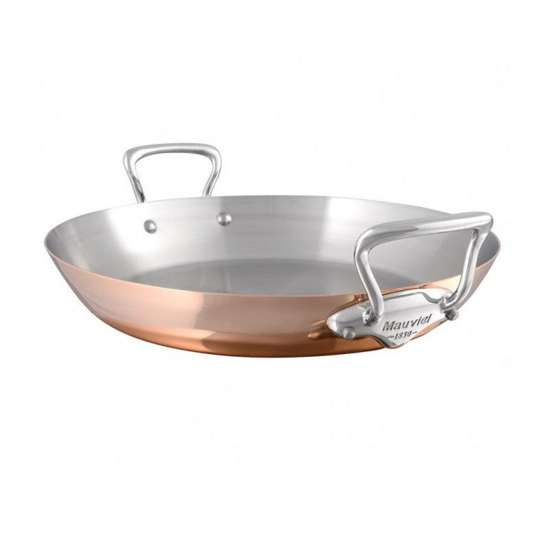 Mauviel M'150 S Copper Paella Pan With Cast Stainless Steel Handle, 13.8-In