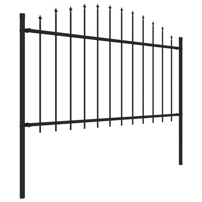 Clôture en métal noir H 39,37 po x l 66,9 po