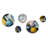 Yellow and Blue Fluid Stone I - Abstract Marble Metal Wall Décor