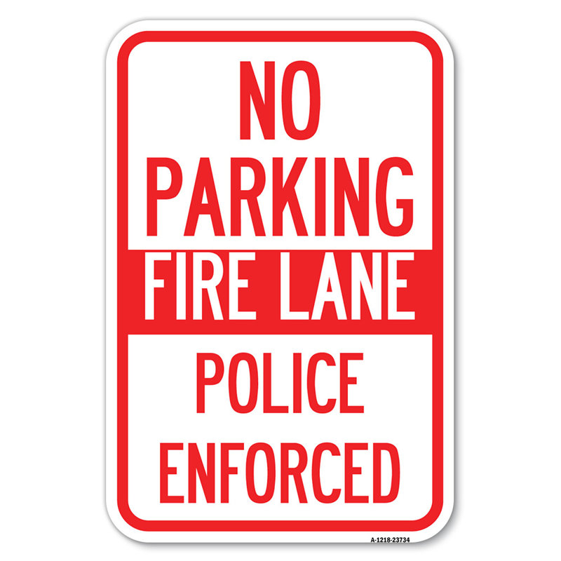 Pas de zone de feu de la police interdite au stationnement / 23734, H 18 po x l 12 po x P 1 po