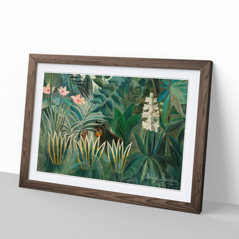 The Equatorial Jungle by Henri Rousseau - Framed Print, 27cm H x 36cm W x 2cm D, Walnut