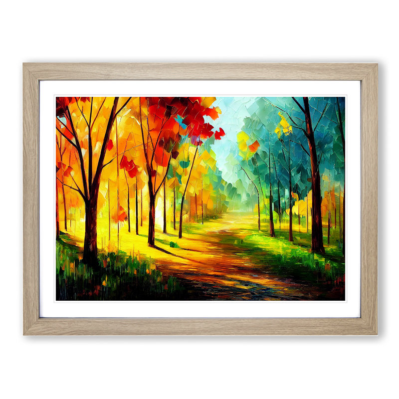 Colourful Spring Forest Vol.1 - Framed Print, Oak Framed, 25cm H x 34cm W x 2cm D