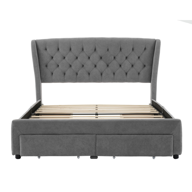 Laurentis Upholstered Storage Bed, Double (4'6)