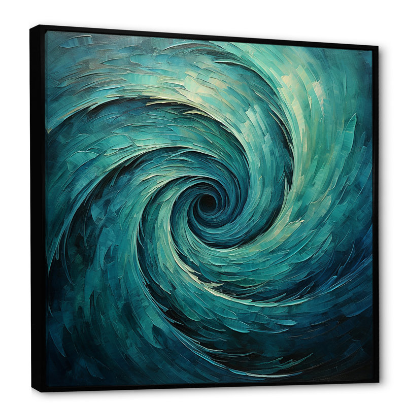 Décoration murale sarcelle Majestic Motion III - Spirales abstraites_106118, H 36 po x l 36 po x P 1,5 po
