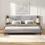 Lit tapissier chic en lin avec lumières et tablettes intégrées, gris, très grand-725195826-725195831