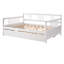 Lit de jour double en bois avec lit gigogne simple, blanc