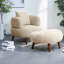 Chaise d'appoint moderne en chenille de 36 pouces avec repose-pieds pour la maison