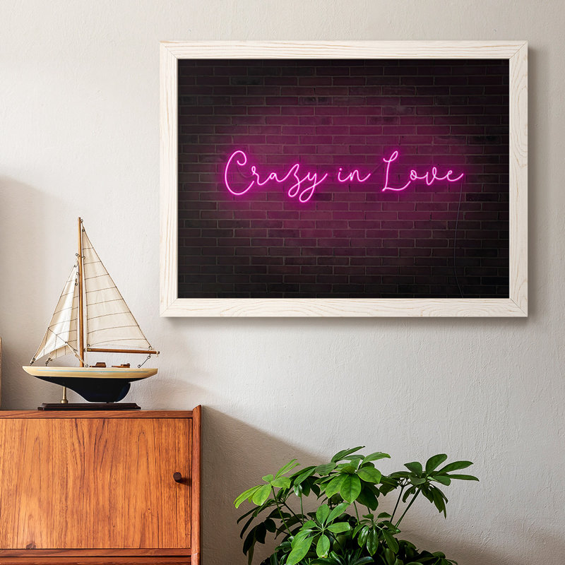 «Neon Love II», art textuel sur toile, H 18 po x l 26 po x P 1,5 po, Blanc
