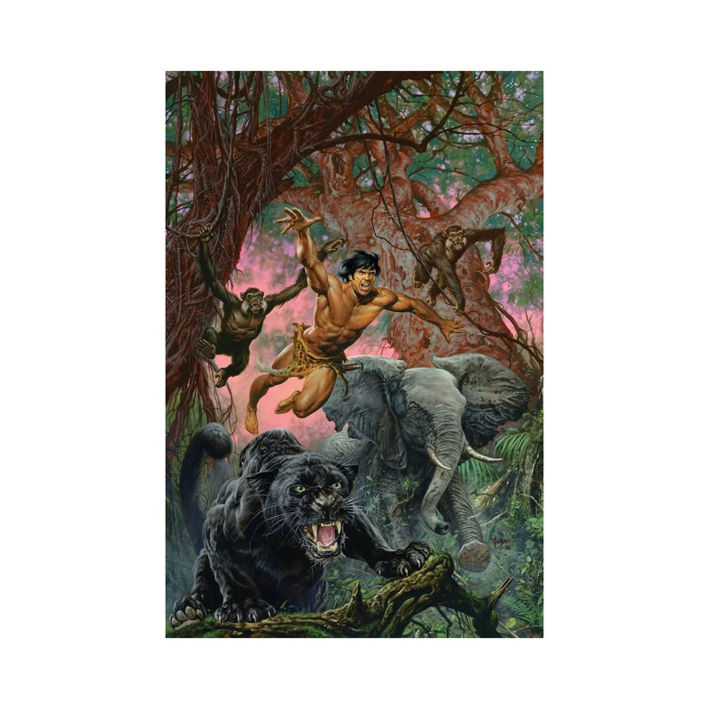 Beasts Of Tarzan by Joe Jusko - Wrapped Canvas Print, 20.32 cm H x 30.48 cm W