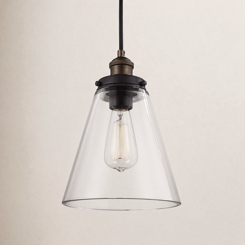 Baskin 1 - Light Pendant, Painted Aged Brass/Dark Weathered Zinc, 11.62" H x 8.5" W x 8.5" D