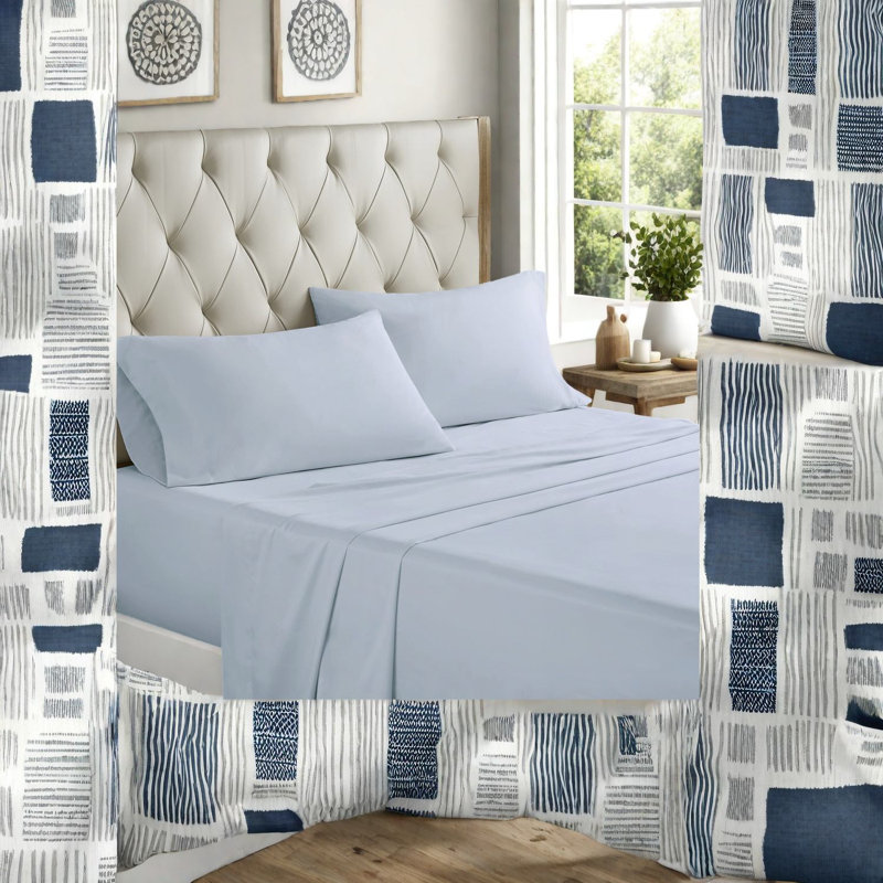 Ensemble de literie élégant en coton douillet à motif cachemire 12 pièces pour très grand lit californien