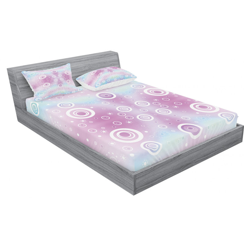 Microfiber Geometric Sheet Set, Queen Sheet Set with Fitted Sheet