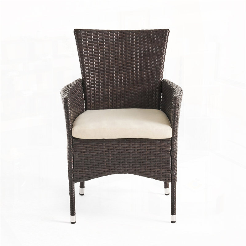 Chaise d'extérieur en osier PE, Brun