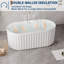  Baignoire autoportante 59/67 po en acrylique, baignoire rectangulaire moderne avec bonde chromée, cUPC