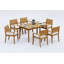 5 Pcs Grade-A Teak Wood Dining Set: 60" Rectangle Table And 4 Travota Stacking Arm Chairs #11TV1304-1743656837-1766190675