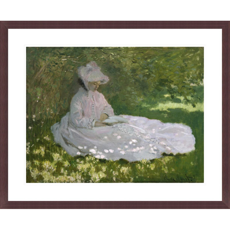 «Springtime» par Claude Monet, impression giclée encadrée, H 23,5 po x l 28,73 po