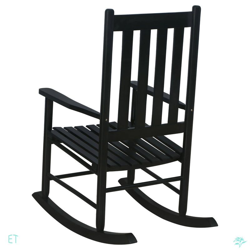 Chaise berçante à dossier, chaise berçante moderne et confortable, Noir, noir, noir, noir