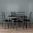 Ryan Milan Faux Marble Top Black Dining Table