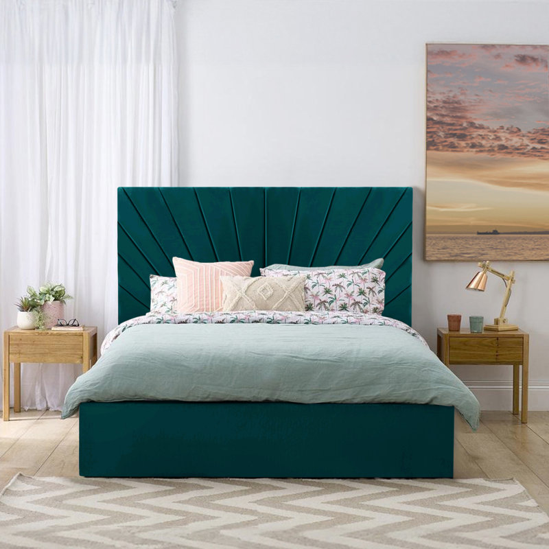 Addilee Upholstered Bed, Double (4'6), Mallard