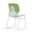 Ensemble de 4 chaises empilables modernes en blanc + bleu ou blanc + vert avec assise en polypropylène et dossier renforcé en fibre de verre