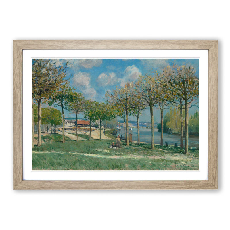 View of Marly from Coeur-Volant by Alfred Sisley - Picture Frame Painting, Oak, 48cm H x 65cm W x 2cm D