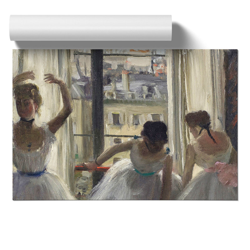 Three Ballet Ballerina Dancers by Edgar Degas - No Frame Painting, 42cm H x 59cm W x 0.1cm D