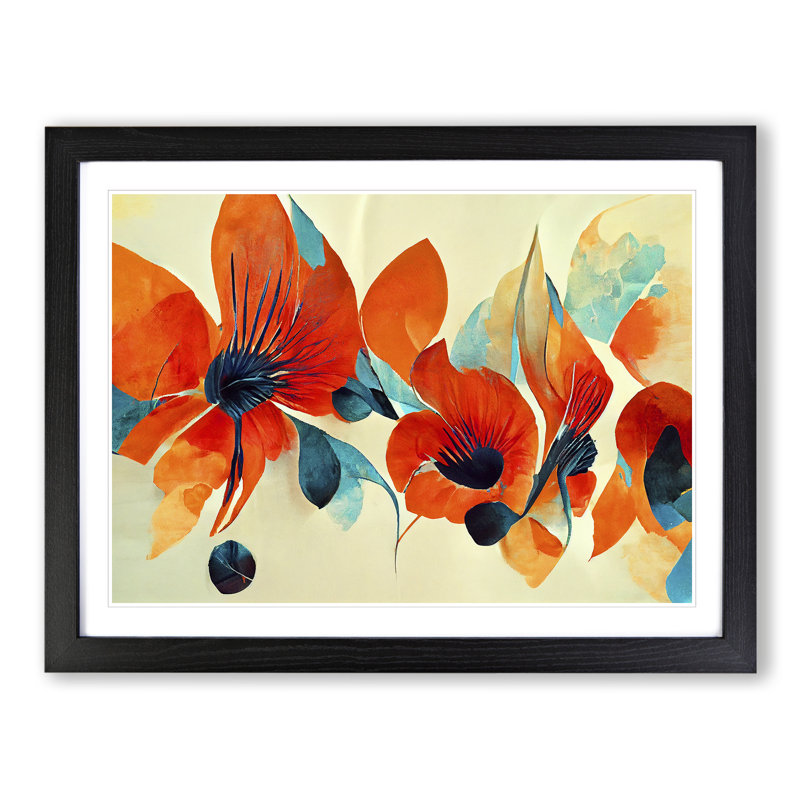 Flowers - Framed Print, Black Framed, 46cm H x 64cm W