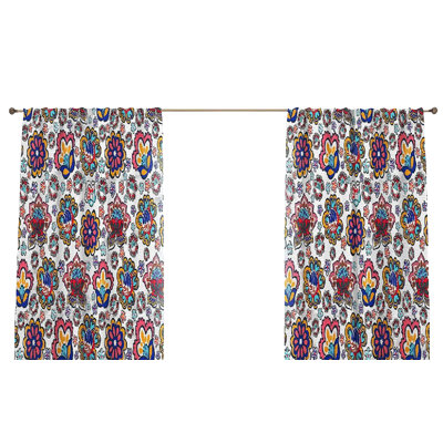 Paire de rideaux occultant avec passe-tringle Floral