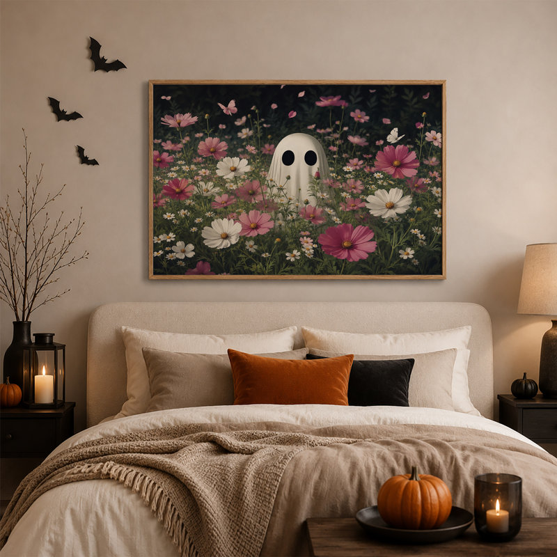 Art mural sur toile, "White Ghost In", H 24 po x l 36 po
