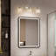Luminaire de salle de bain moderne à 3 lumières en nickel brossé avec abat-jour en verre transparent, appliques murales E26 au-dessus du miroir pour le couloir de la chambre à coucher du salon (ampoule non incluse)